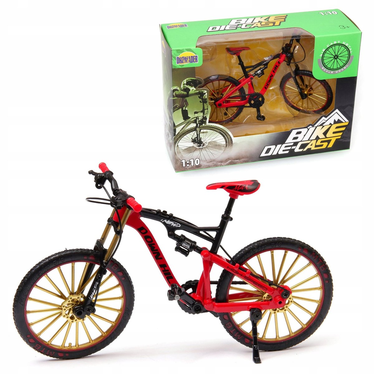 DOWN HILL mountain bike rower model skala 1:10 Dromader czerwony