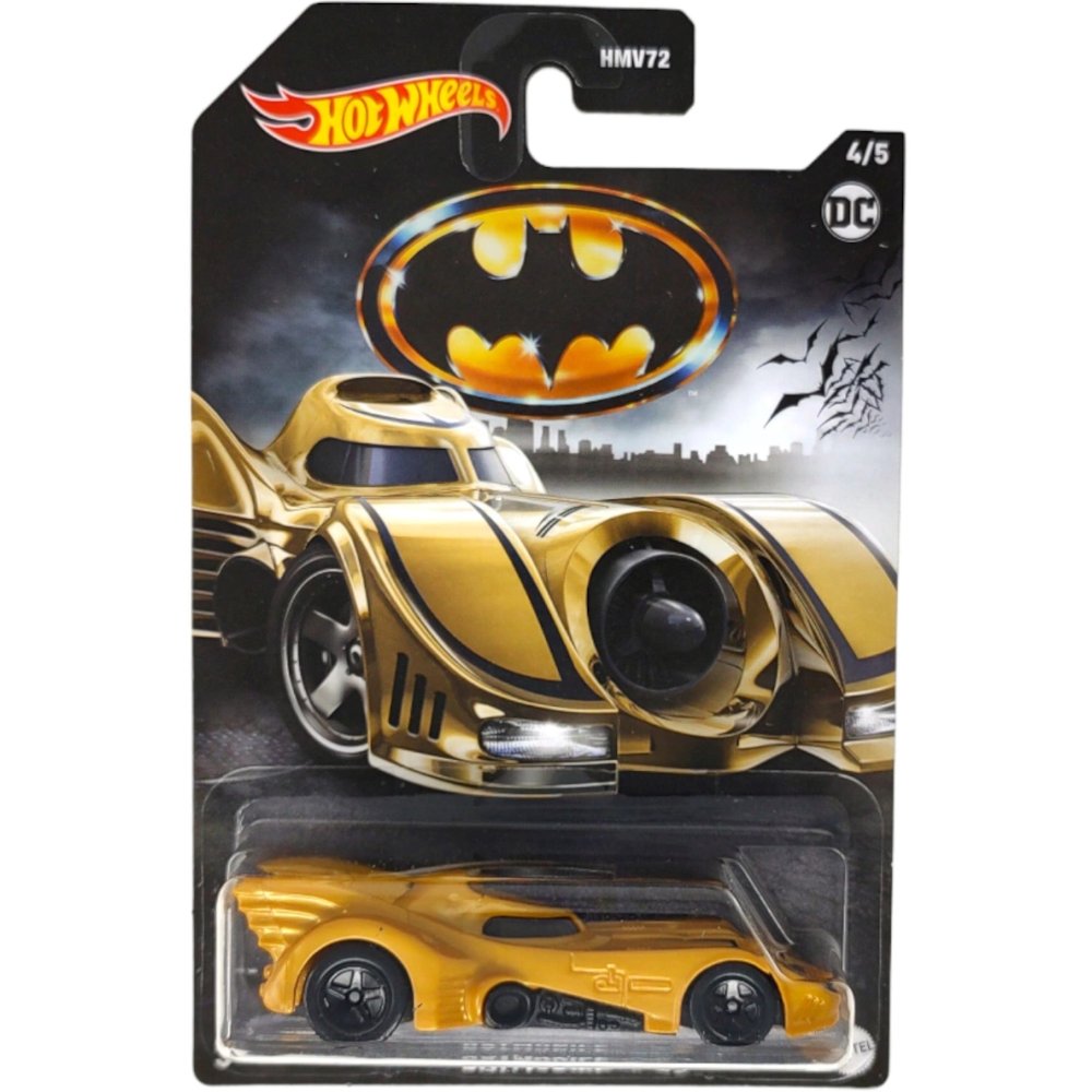 HOT WHEELS DC BATMAN 1989 YELLOW BATMOBILE HLK47 4/5