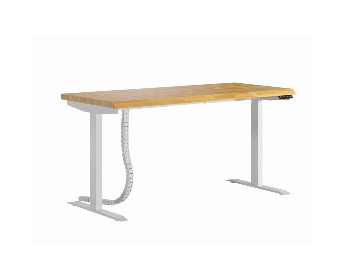 Białe Biurko Z Regulacją Wysokości 160X70Cm. Blat Ergonomiczny