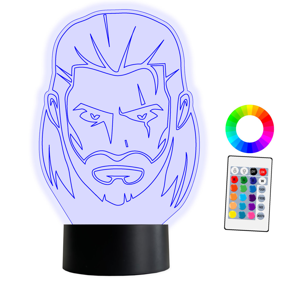 XL LAMPKA NOCNA LED 3D Wiedźmin Geralt 16 kolorów + Pilot IMIĘ Grawer
