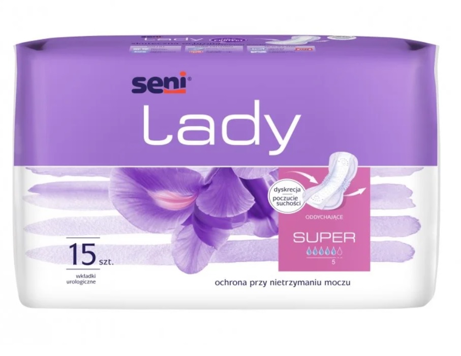 Seni LADY SUPER - WKŁADKI UROLOGICZNE, 15 SZTUK