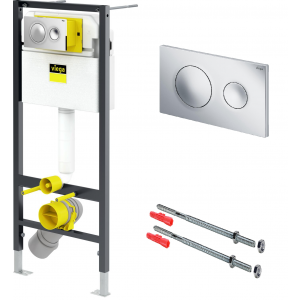 VIEGA 792855 Prevista Dry-stelaż WC 1120mm, wsporniki i przycisk chrom połysk