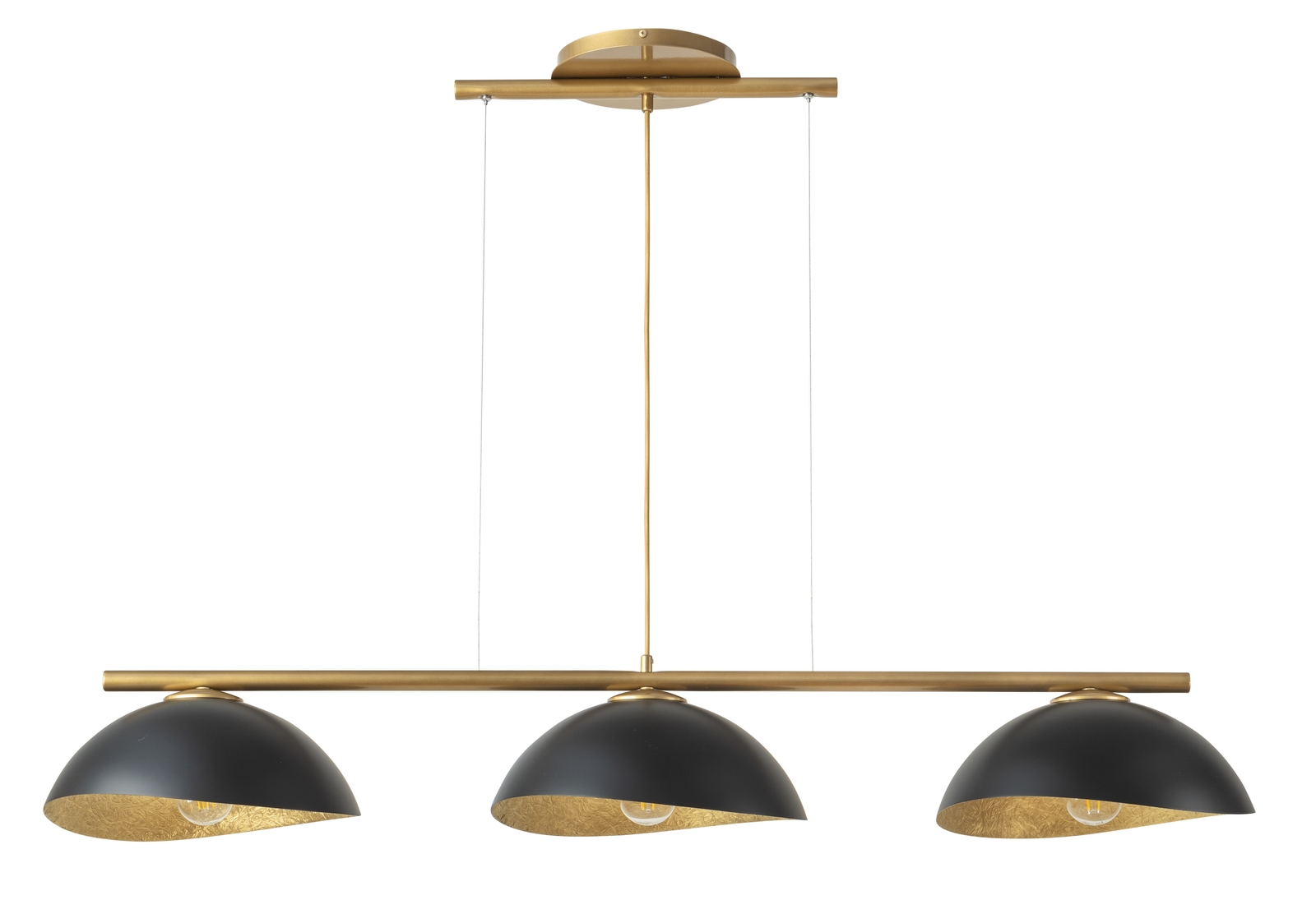 Solar lampa wisząca 3 punktowa czarno-złota 40573 Sigma