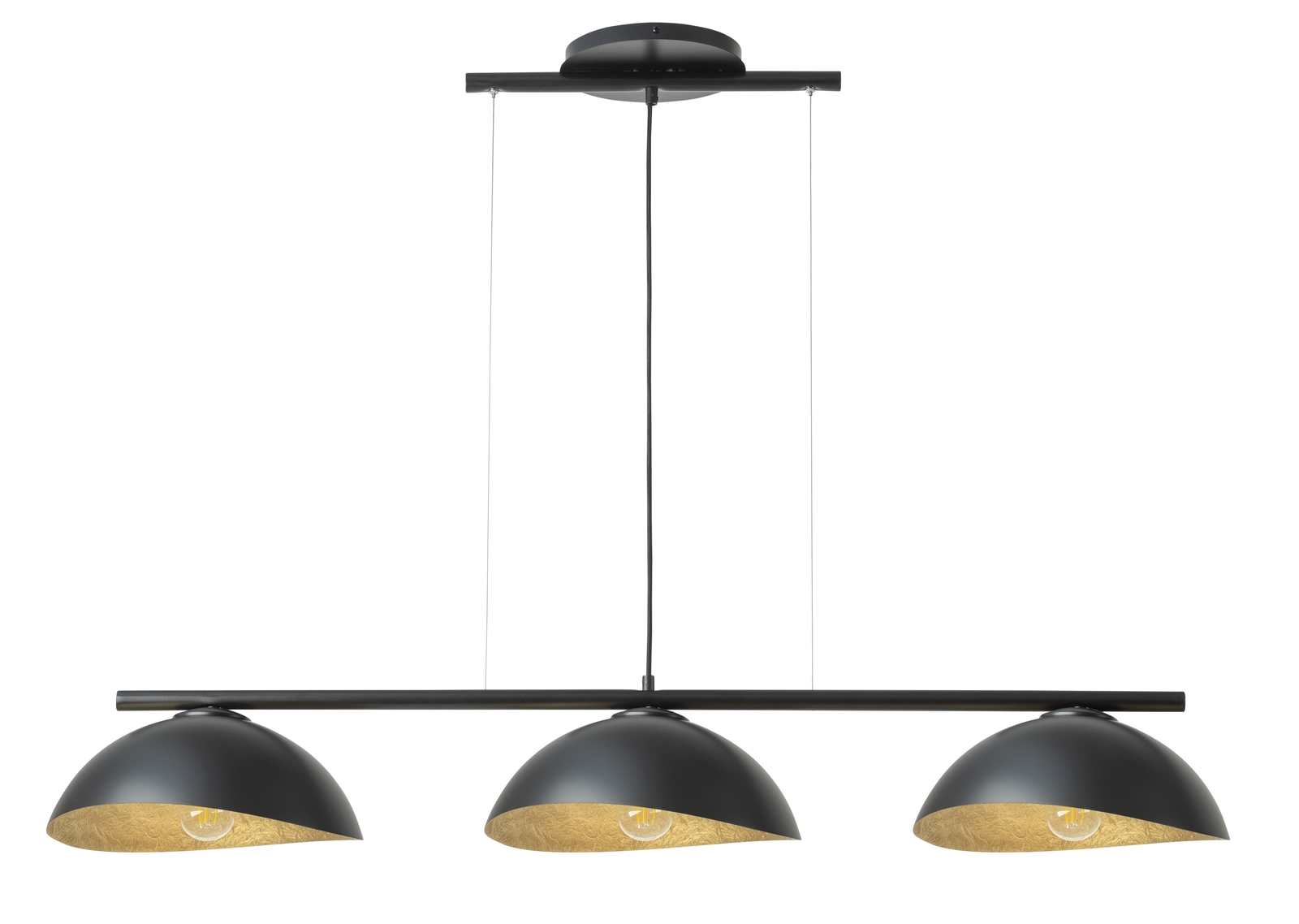 Solar lampa wisząca czarno-złota 3 punktowa 40579 Sigma