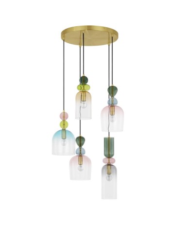 Balam lampa wisząca 5xE14 złota LE43401