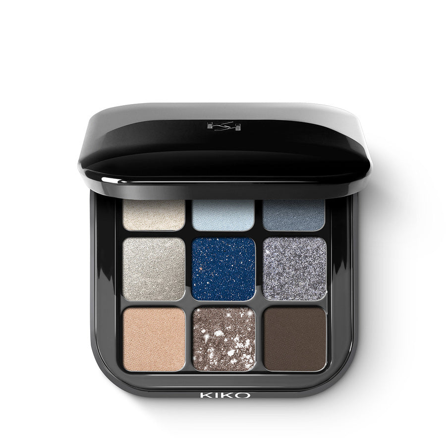 KIKO Milano Glamour Multi Finish Eyeshadow Palette paleta 9 cieni do powiek o różnym wykończeniu 05 Blue Variations