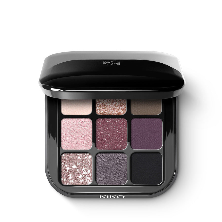 KIKO Milano Glamour Multi Finish Eyeshadow Palette paleta 9 cieni do powiek o różnym wykończeniu 04 Mauve Selection