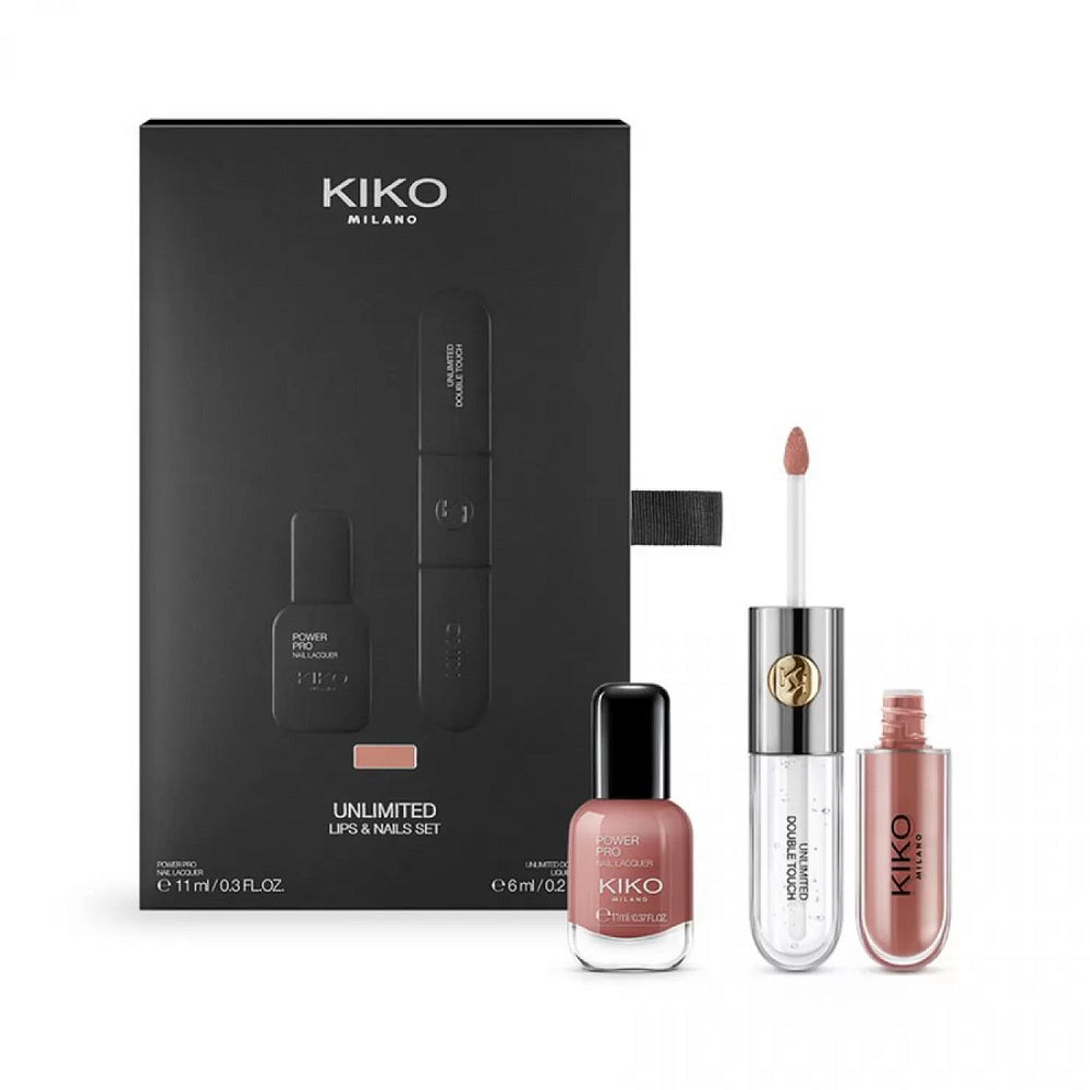 KIKO Milano Unlimited Lips & Nails Set zestaw lakier do paznokci 11ml + dwuetapowa płynna pomadka do ust 6ml