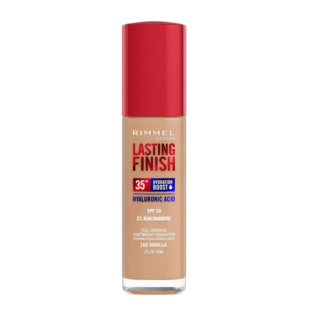 Rimmel Lasting Finish 35H silnie nawilżający i długotrwale kryjący podkład do twarzy z filtrem SPF20 160 Vanilia 30ml