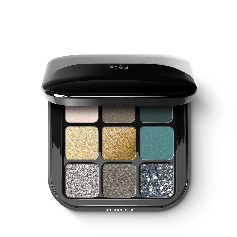 KIKO Milano Glamour Multi Finish Eyeshadow Palette paleta 9 cieni do powiek o różnym wykończeniu 06 Green Vibes