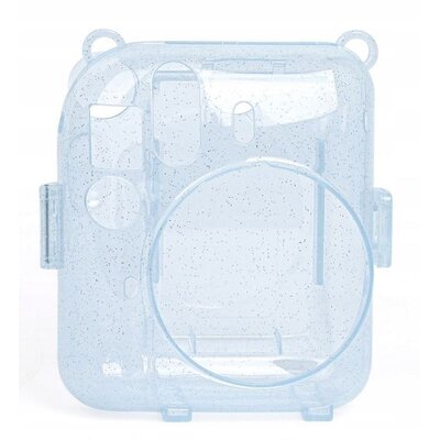 Futerał Etui Pokrowiec Case Do Fujifilm Fuji Instax Mini 12 + Naklejki I Kieszeń Na Zdjęcia / Ucieczka Z Ziemi / Niebieski Brokat