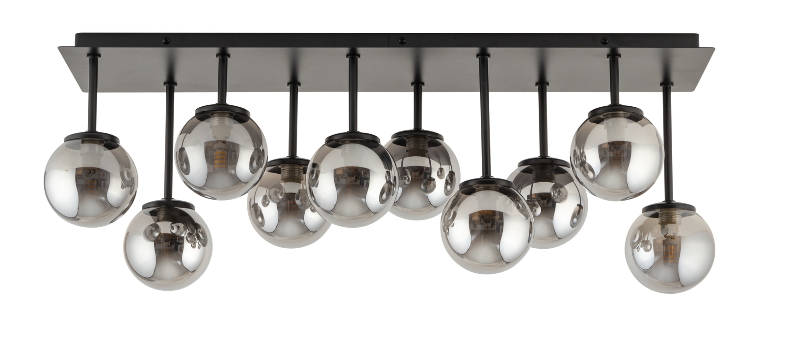 Tulia lampa sufitowa czarna dymione kule 10 punktowa 33492 Sigma