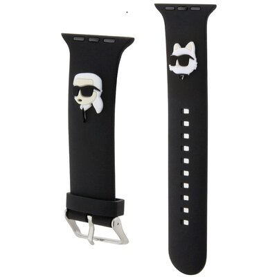 Karl Lagerfeld Pasek KLAWMSLKNK Apple Watch 38/40/41mm czarny/black strap 3D Rubber Karl Head
