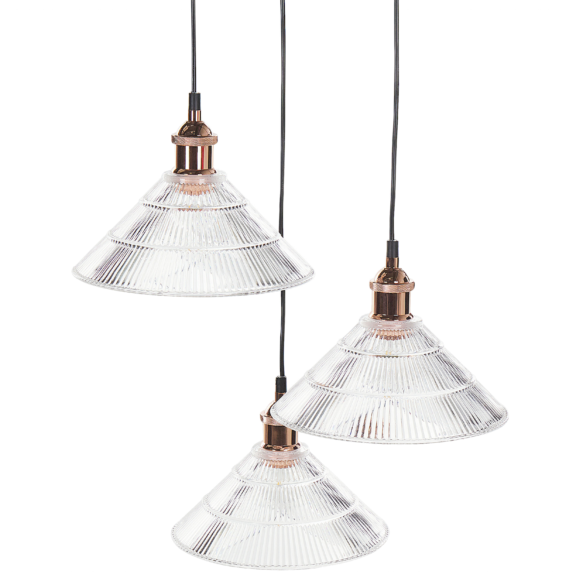 Lampa wisząca szklana 3-punktowa transparentna CURONE
