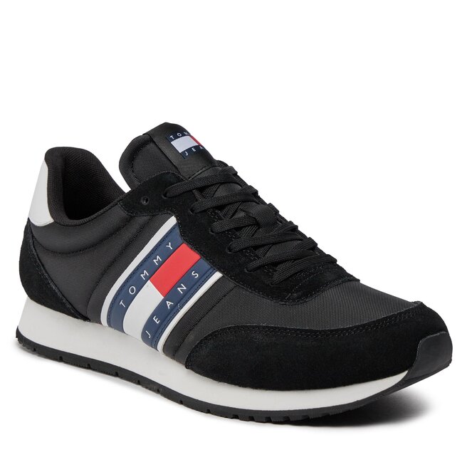 Sneakersy Tommy Jeans Tjm Runner Casual Ess EM0EM01351 Black BDS