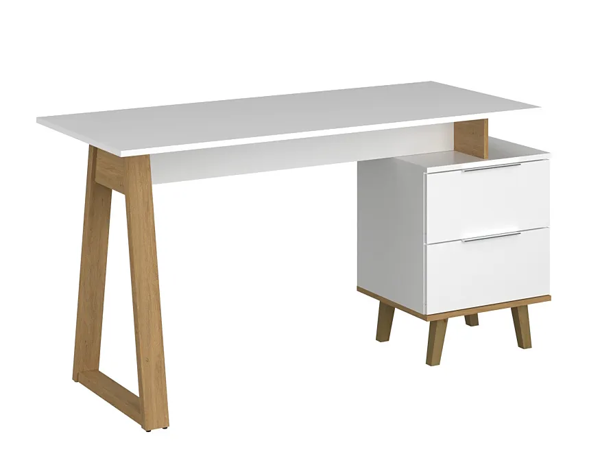 Elior Białe skandynawskie biurko z szufladami A4-P35