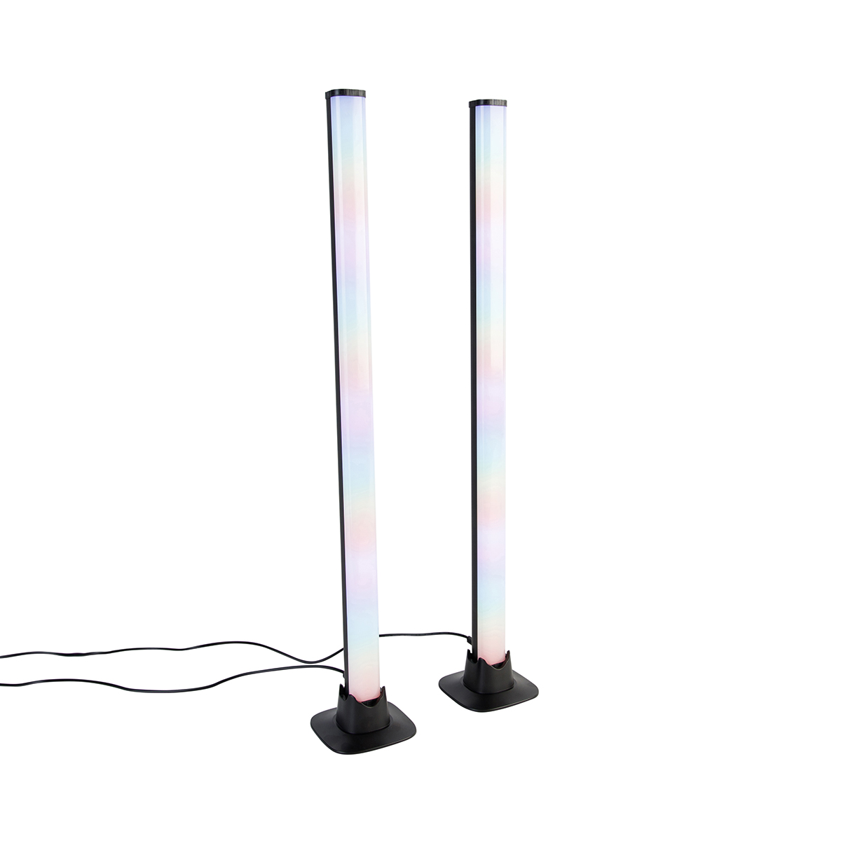 Trio Leuchten Czarna lampa stołowa z diodą LED z pilotem i RGB - Arnold