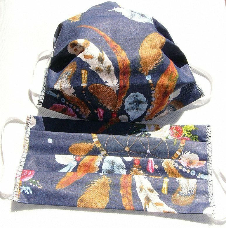 Maseczka Maska Ochronna Na Twarz Granatowa Łapacz Snów