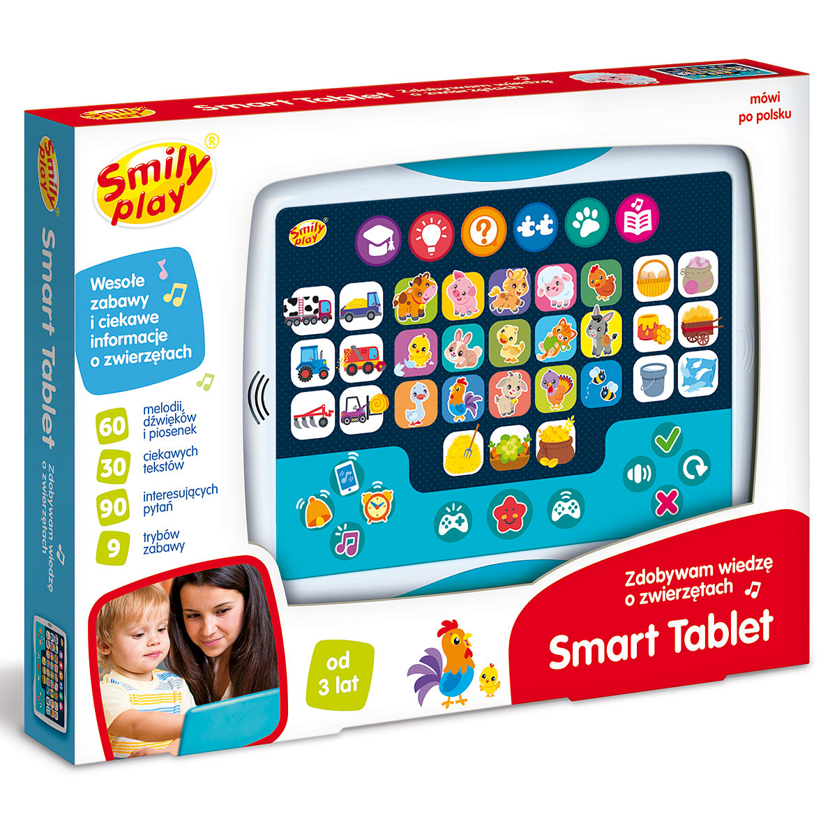 Smart Tablet Interaktywny Smily Play Mówi Po Polsku Edukacyjny Piosenki