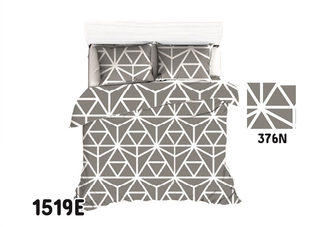 Pościel 200x220 1519E szara biała geometryczna 376N