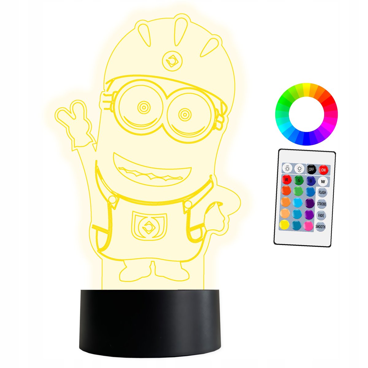 XL Lampka Nocna LED 3D Minionek Minionki 16 kolorów + Pilot