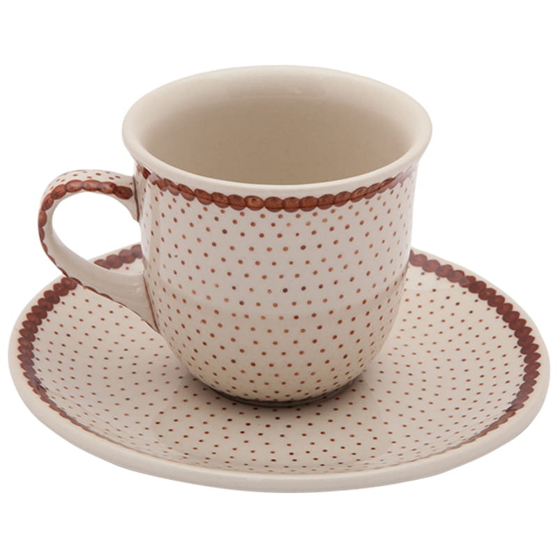 Filiżanka Do Herbaty Kawy 180 Ml Ze Spodkiem - Ceramika Artystyczna Bolesławiec