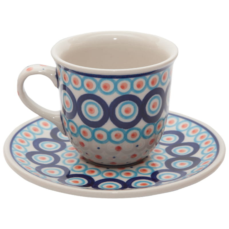 Filiżanka Do Herbaty Kawy 180 Ml Ze Spodkiem - Ceramika Artystyczna Bolesławiec