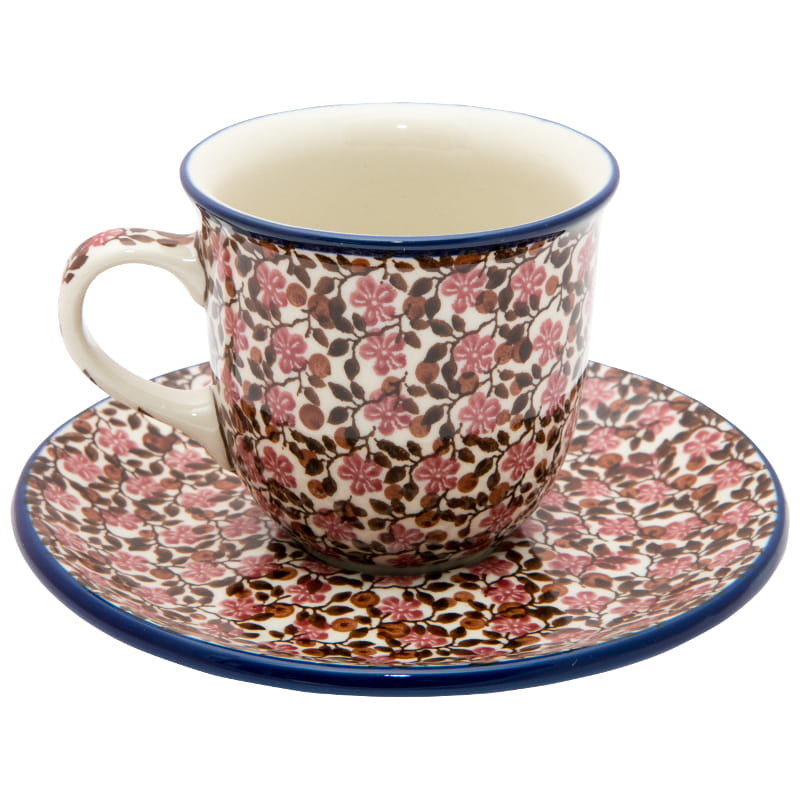 Filiżanka Do Herbaty Kawy 180 Ml Ze Spodkiem - Ceramika Artystyczna Bolesławiec