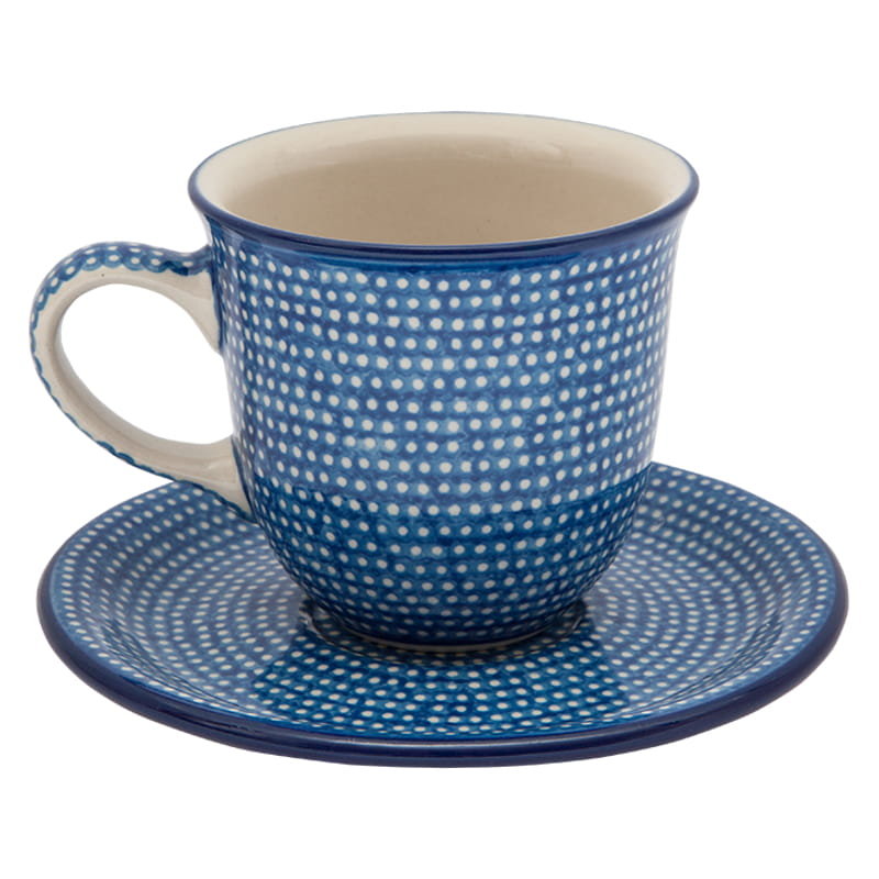 Filiżanka Do Herbaty Kawy 200 Ml Ze Spodkiem - Ceramika Artystyczna Bolesławiec