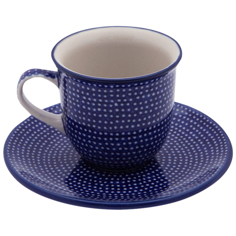 Filiżanka Do Herbaty Kawy 180 Ml Ze Spodkiem - Ceramika Artystyczna Bolesławiec