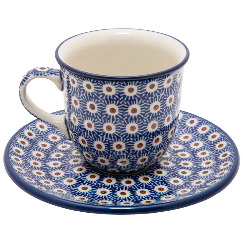 Filiżanka Do Herbaty Kawy 180 Ml Ze Spodkiem - Ceramika Artystyczna Bolesławiec