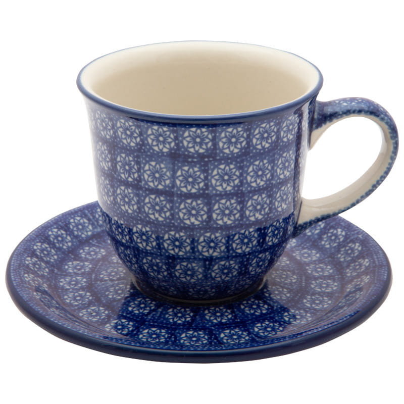 Filiżanka Do Herbaty Kawy 200 Ml Ze Spodkiem - Ceramika Artystyczna Bolesławiec