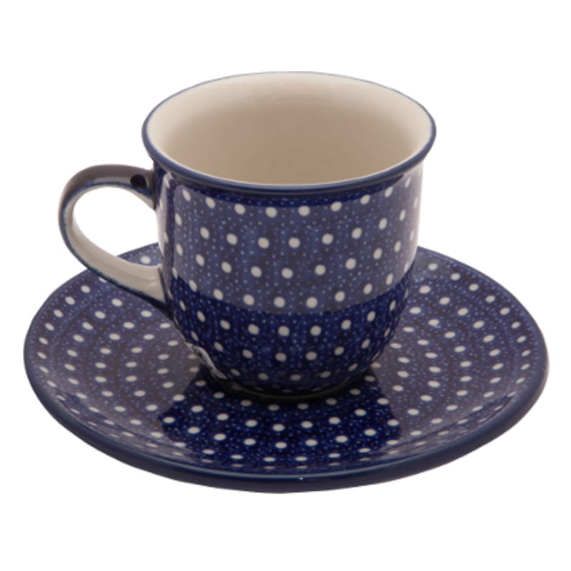 Filiżanka Do Herbaty Kawy 180 Ml Ze Spodkiem - Ceramika Artystyczna Bolesławiec