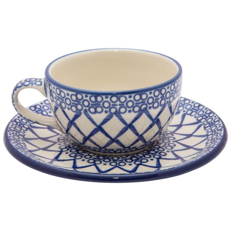 Filiżanka Do Herbaty Kawy 150 Ml Ze Spodkiem - Ceramika Artystyczna Bolesławiec