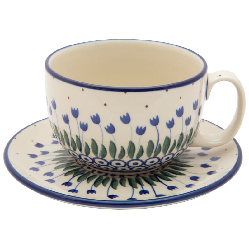 Filiżanka Do Herbaty Kawy 350 Ml Ze Spodkiem - Ceramika Artystyczna Bolesławiec