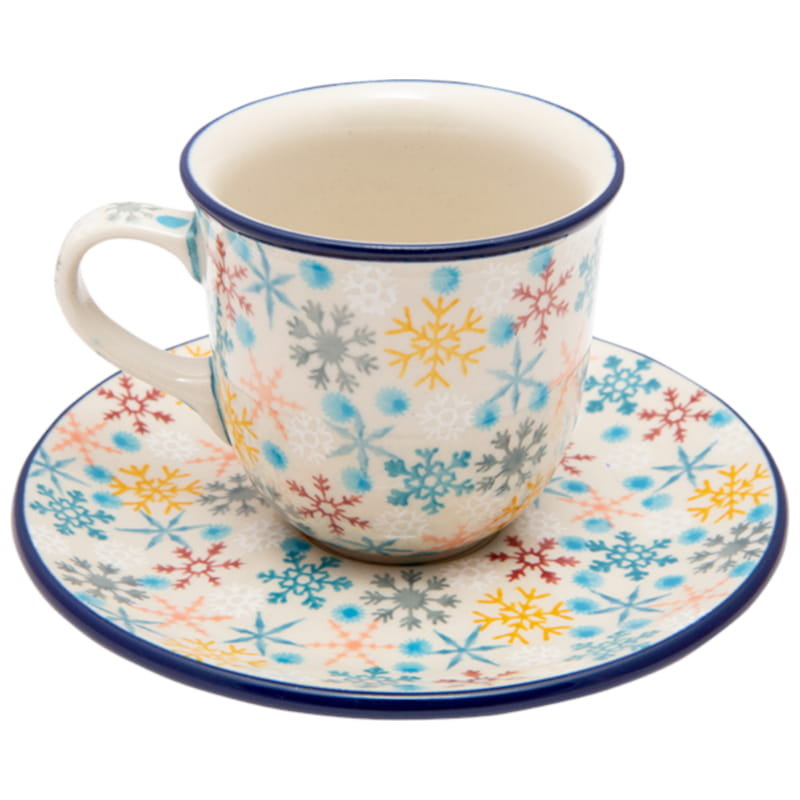 Filiżanka Do Herbaty Kawy 180 Ml Ze Spodkiem - Ceramika Artystyczna Bolesławiec