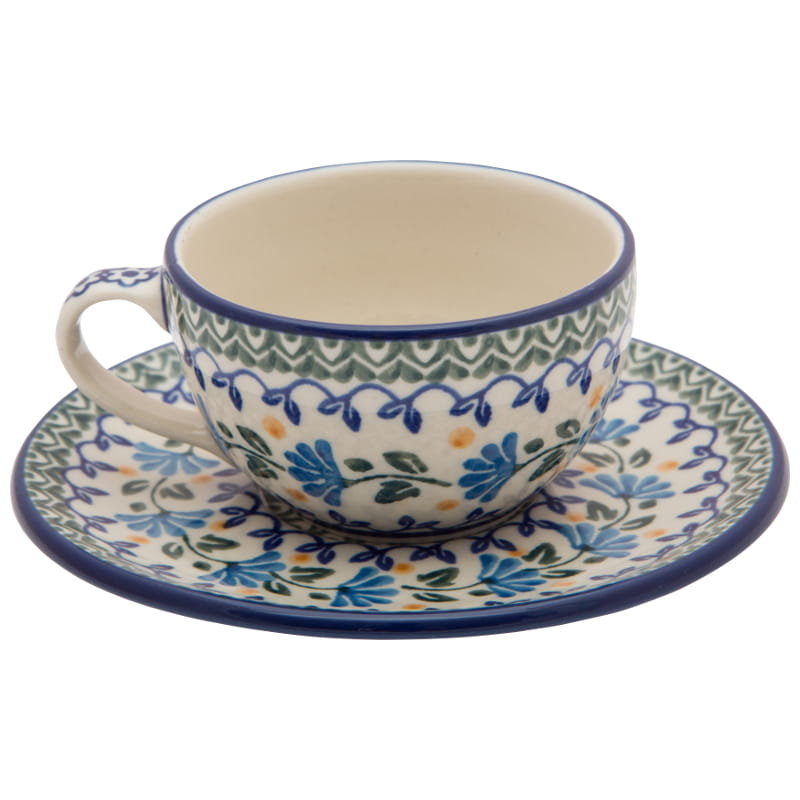 Filiżanka Do Herbaty Kawy 150 Ml Ze Spodkiem - Ceramika Artystyczna Bolesławiec