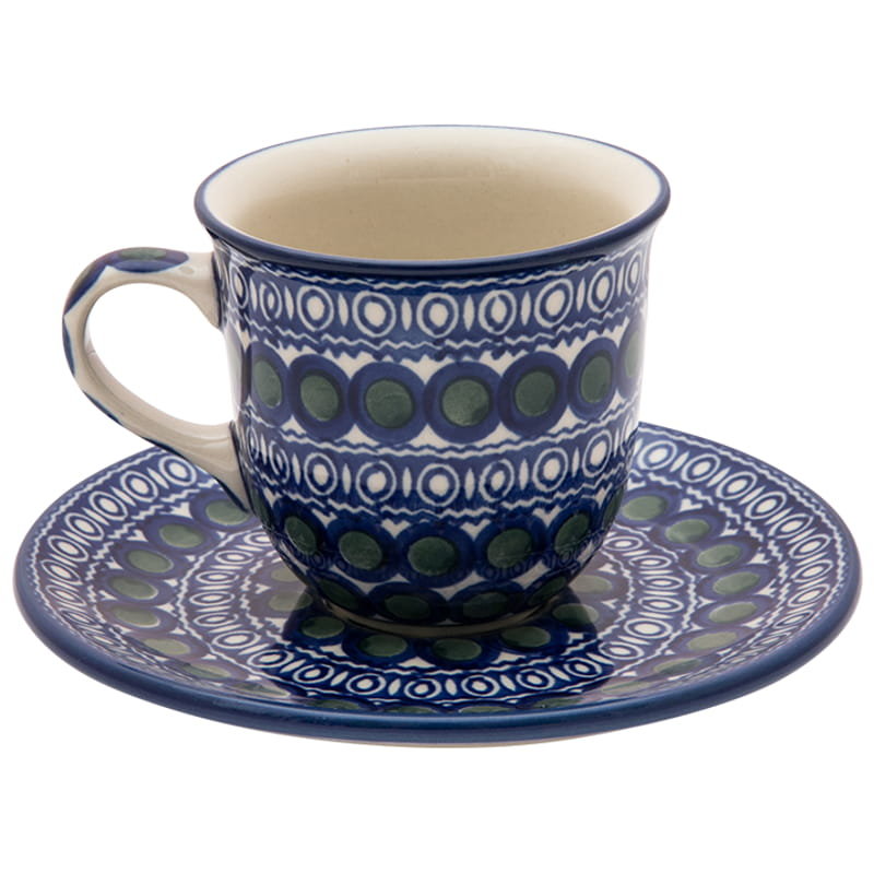 Filiżanka Do Herbaty Kawy 180 Ml Ze Spodkiem - Ceramika Artystyczna Bolesławiec