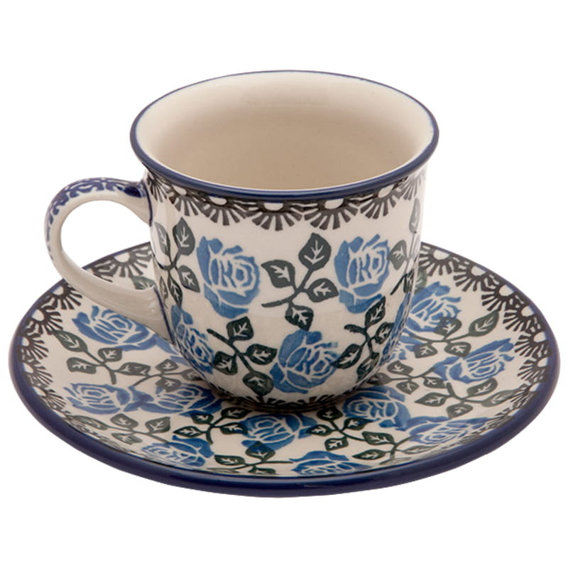 Filiżanka Do Herbaty Kawy 180 Ml Ze Spodkiem - Ceramika Artystyczna Bolesławiec