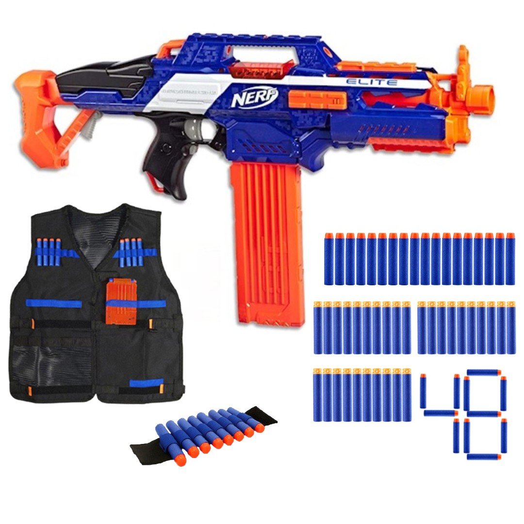 Zestaw Pistolet Nerf N-Strike Elite Rapidstrike CS-18 + kamizelka + 30 strzałek + opaska