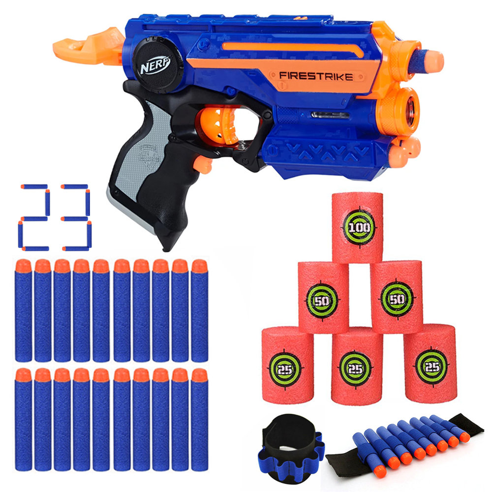 Zesatw Pistolet Nerf N-Strike Elite Firestrike + 20 strzałek + cele + opaska