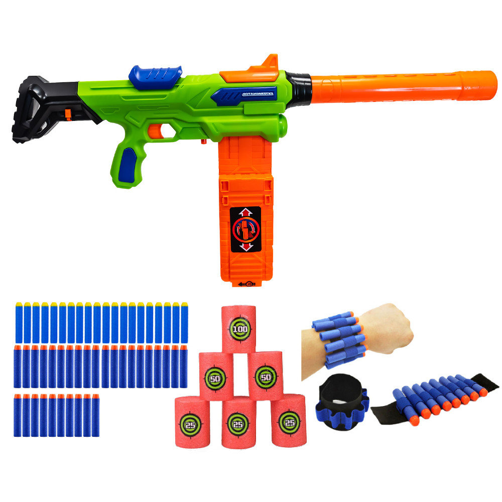 Zesatw Pistolet Buzz Bee Air Warriors Exterminator + 30 strzałek + cele + opaska