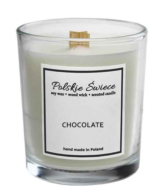 CHOCOLATE - Świeca sojowa z drewnianym knotem
