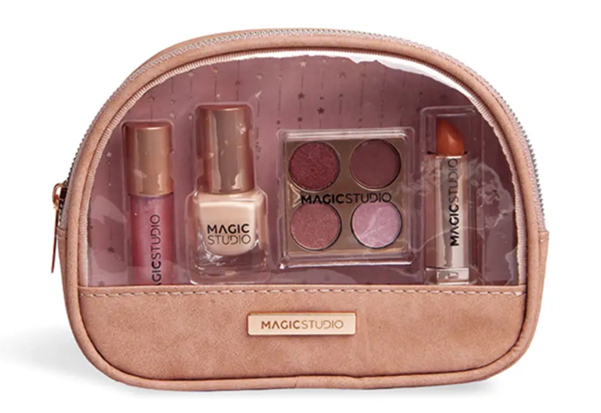 Magic Studio, Rose Quartz, Zestaw Kosmetyków Do Makijażu, 4 Szt. + Kosmetyczka