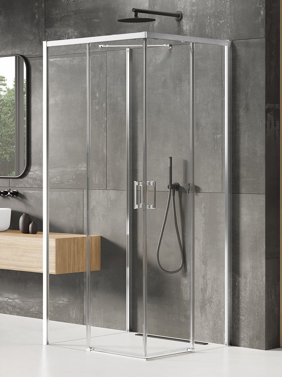 New Trendy Kabina Prysznicowa Prime 70X80 Prostokątna Przyścienna Chrom Prawa K-1516