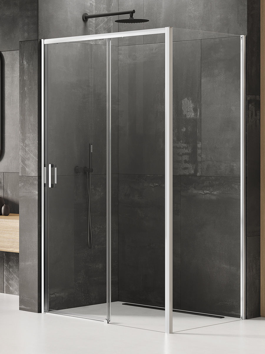 New Trendy Kabina Prysznicowa Prime 140X70 Prostokątna Chrom Prawa K-1240