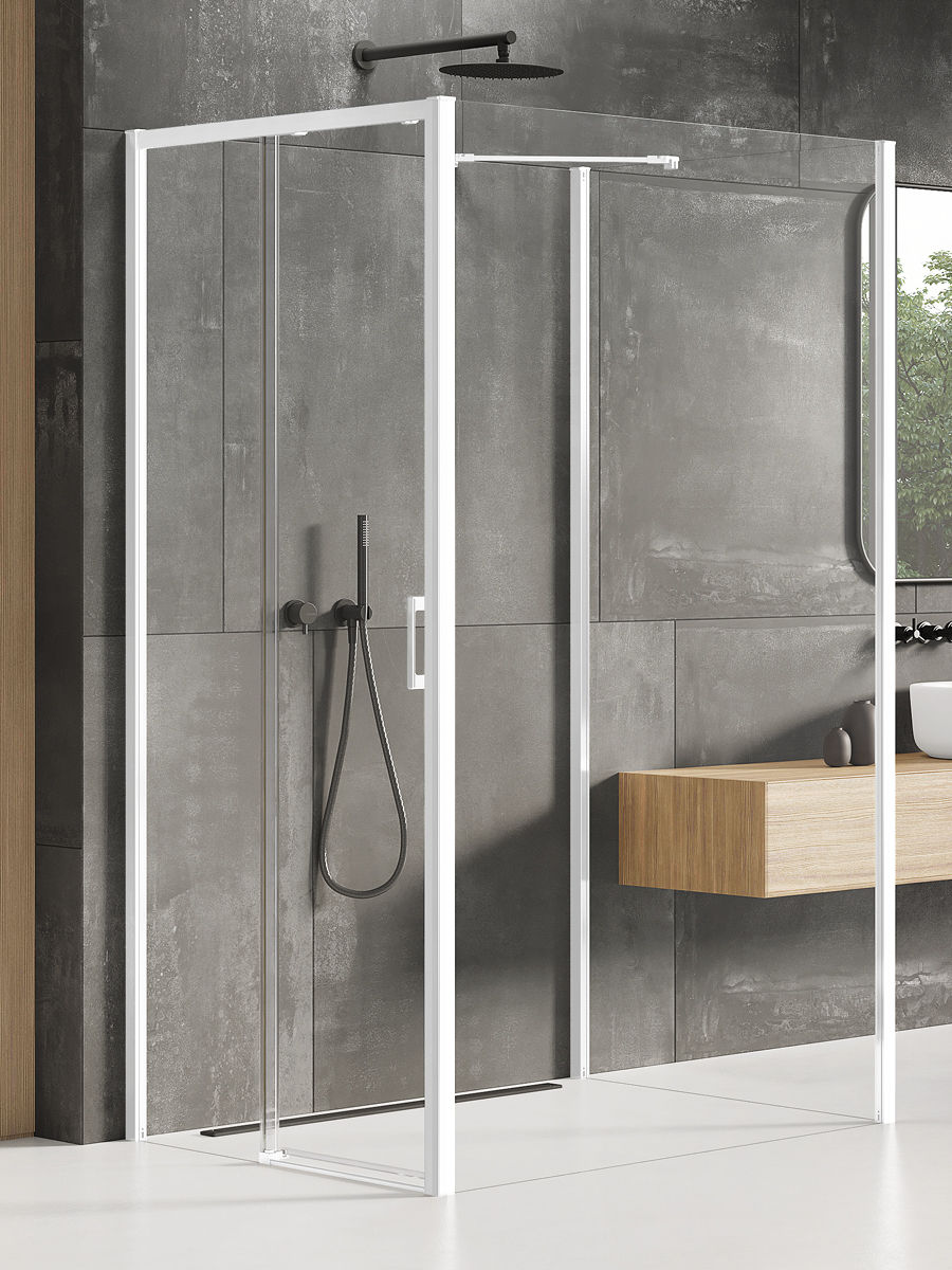 New Trendy Kabina Prysznicowa Prime 120X100 Prostokątna Przyścienna Biała Lewa K-1071