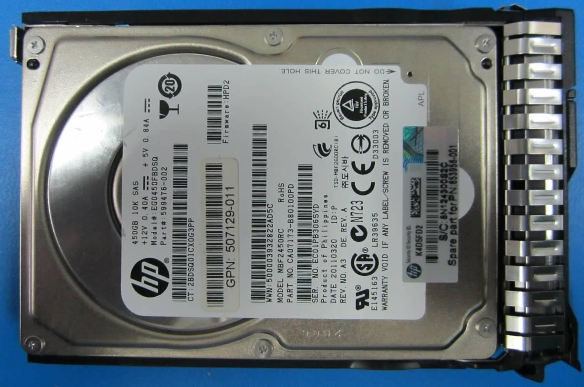 HP Dysk twardy 450Gb 6G SAS 10K 2.5in SC 653956-001