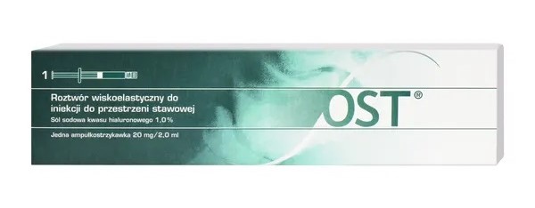 OST, roztwór wiskoelastyczny do iniekcji do przestrzeni stawowej 0,02g/2 ml, 1 ampułkostrzykawka  9039127