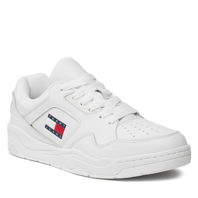 Sneakersy Tommy Jeans Tjm Leather Outsole Color EM0EM01350 White YBR
